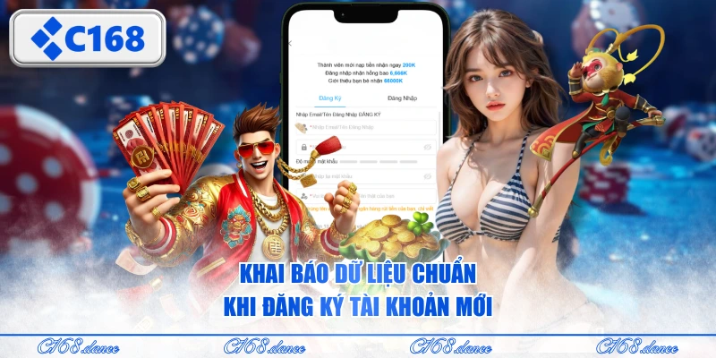 Khai báo dữ liệu chuẩn khi đăng ký tài khoản mới